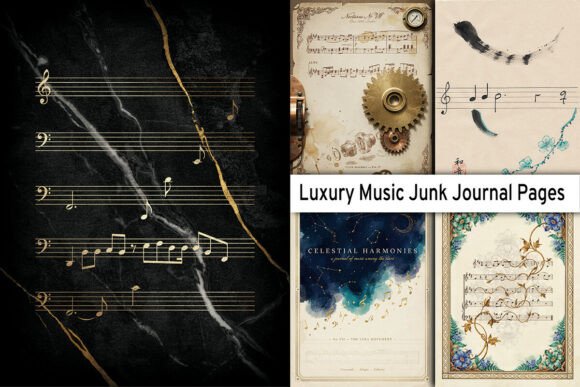 Download Luxury Music Junk Journal Pages - Luxury Collection