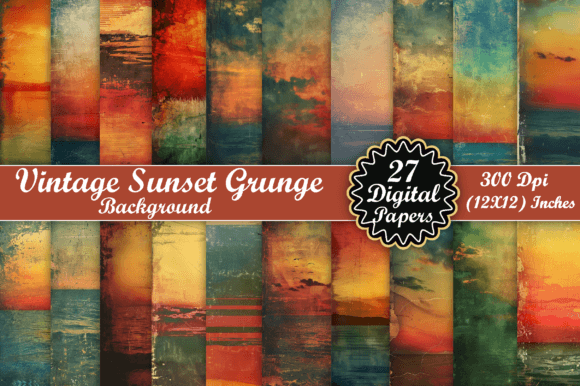 Download Vintage Sunset Grunge Background - Sunset Collection